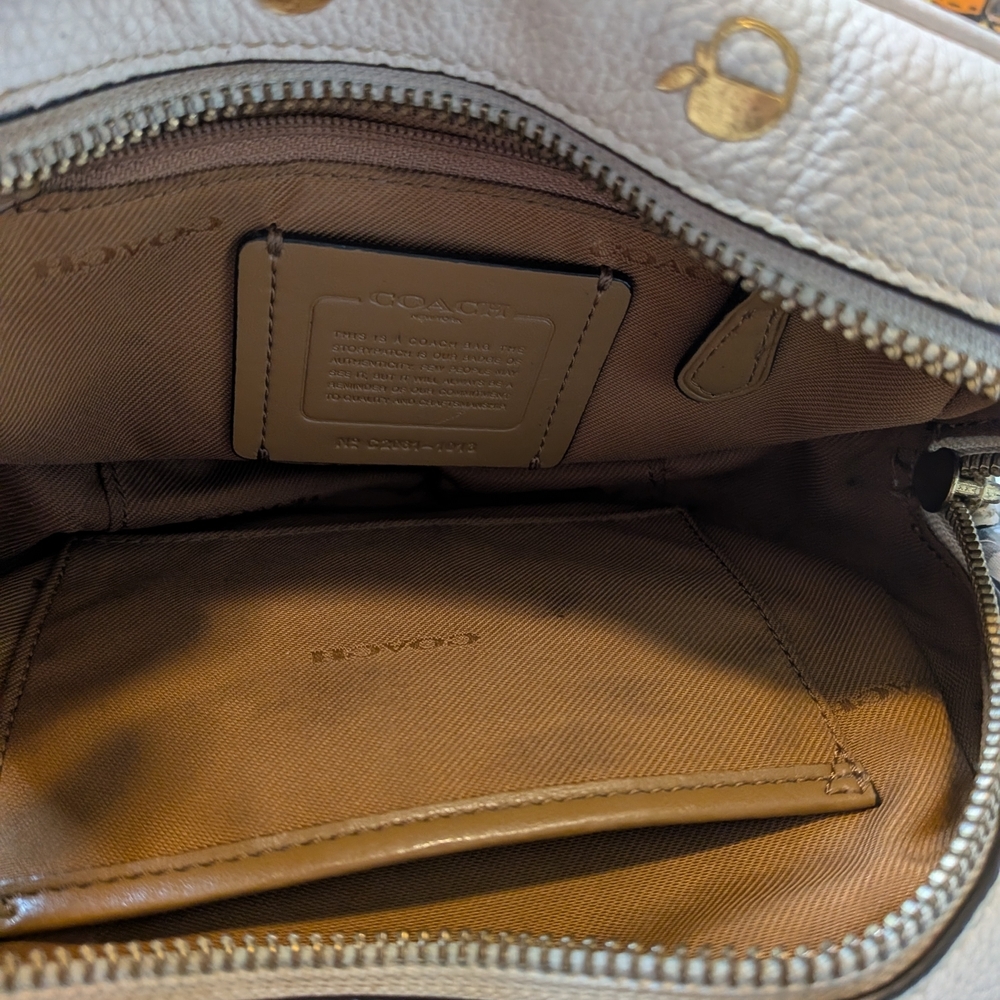 Coach North South Camera Apple Gold & White Crossbody Bag Exclusive - Picture 5 of 11